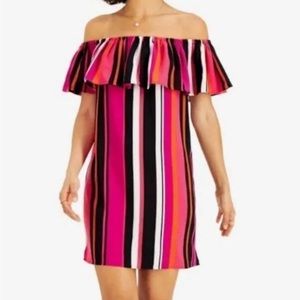 Bar III Multicolor Off the Shoulder Dress